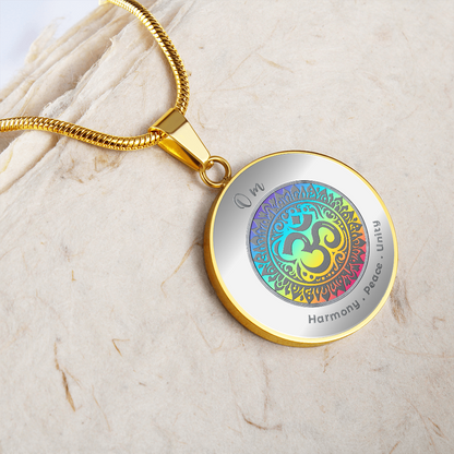 Om - Harmony Peace Unity - Affirmation Necklace - More Than CharmsMore Than Charms