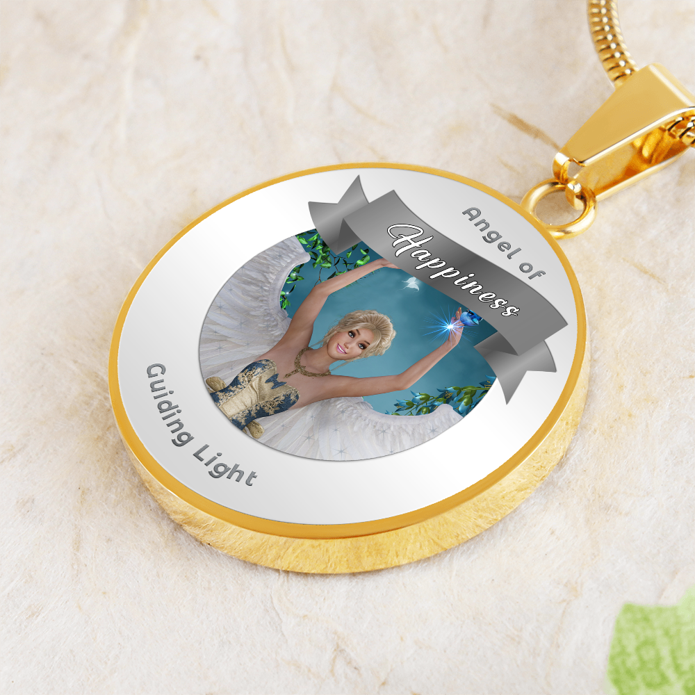 Happiness - Guardian Angel Affirmation Necklace - More Than CharmsMore Than Charms