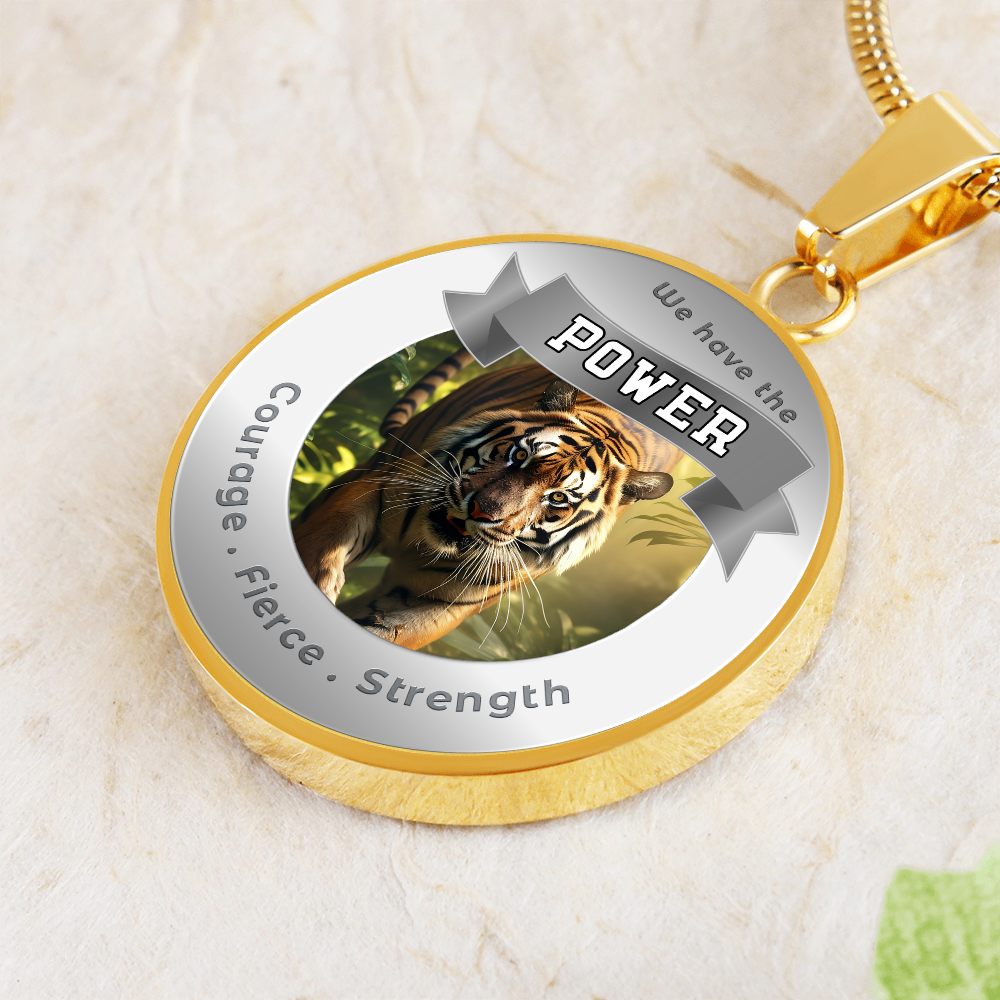 Tiger 2 - Power Animal Affirmation Necklace - Courage Fierce Strength- More Than CharmsMore Than Charms