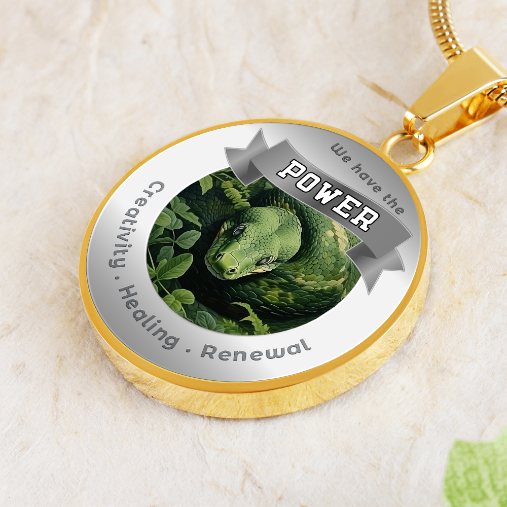Snake - Power Animal Affirmation Necklace - Creativity Healing Renewal - More Than CharmsMore Than Charms
