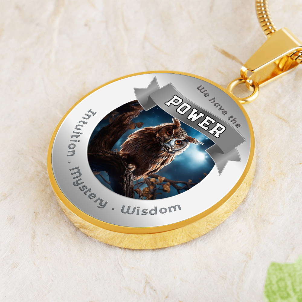Owl - Power Animal Affirmation Necklace - Intuition Mystery Wisdom- More Than CharmsMore Than Charms
