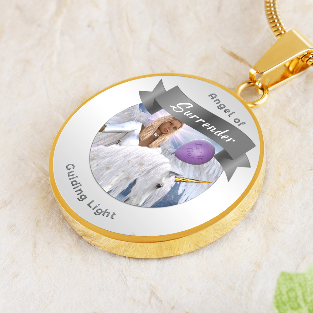 Surrender - Guardian Angel Affirmation Necklace - More Than CharmsMore Than Charms
