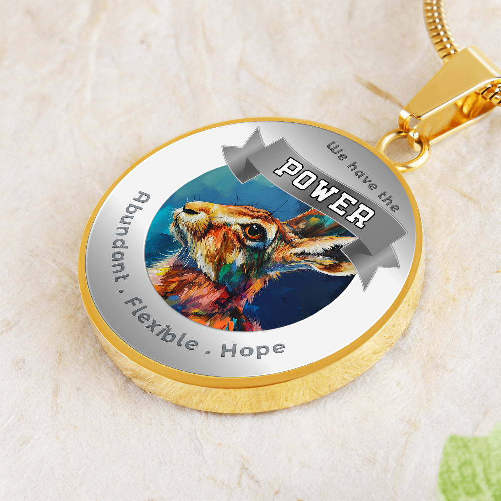 Rabbit - Power Animal Affirmation Necklace - Abundant Flexible Hope - More Than CharmsMore Than Charms
