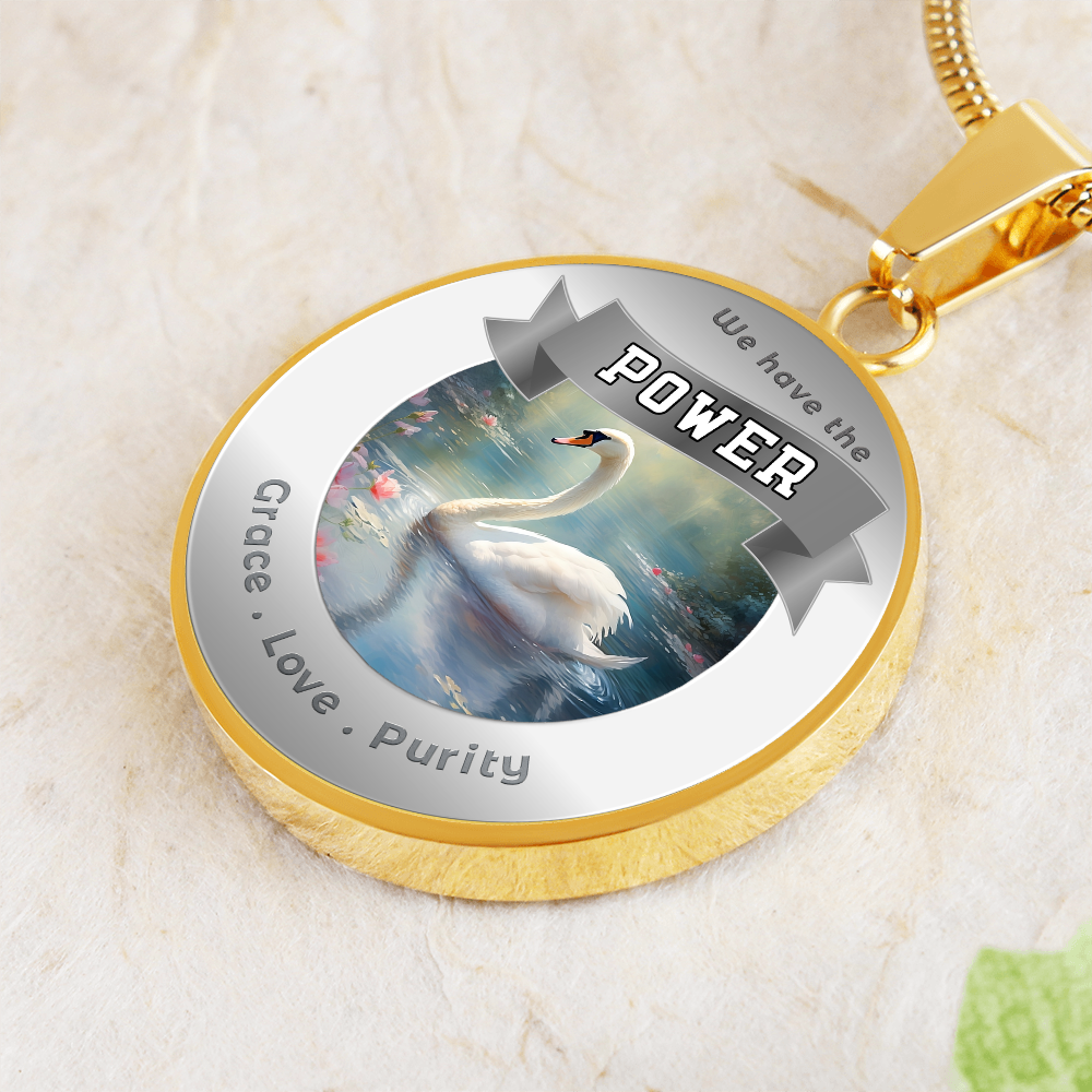 Swan - Power Animal Affirmation Necklace - Grace Love Purity - More Than CharmsMore Than Charms