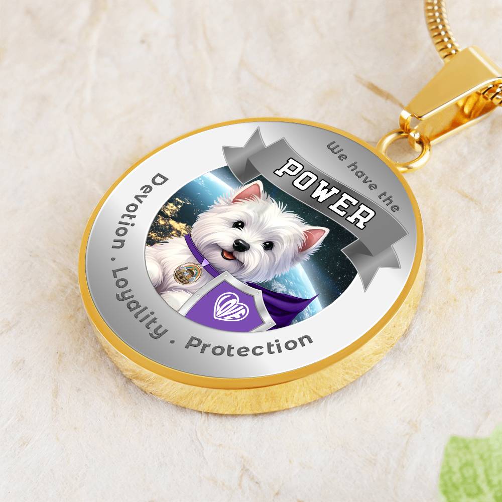 West Highland Terrier - Super Hero - Westie Dog Power Animal Affirmation Necklace - More Than CharmsMore Than Charms