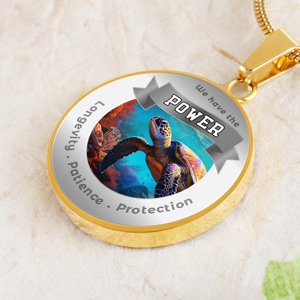 Turtle - Power Animal Affirmation Necklace - Longevity Patience Protection- More Than CharmsMore Than Charms
