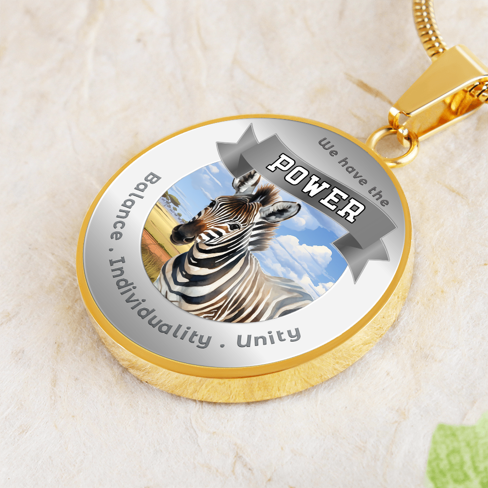 Zebra - Power Animal Affirmation Necklace - Balance Individuality Unity - More Than CharmsMore Than Charms