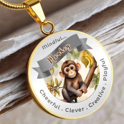 Monkey- Power Animal Affirmation Necklace - More Than CharmsMore Than Charms