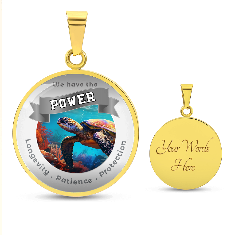 Turtle - Power Animal Affirmation Necklace - Longevity Patience Protection- More Than CharmsMore Than Charms
