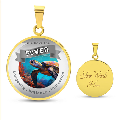 Turtle - Power Animal Affirmation Necklace - Longevity Patience Protection- More Than CharmsMore Than Charms