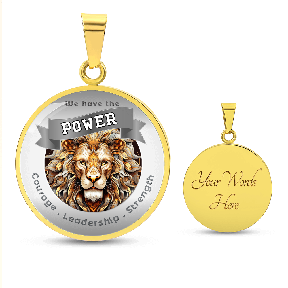 Lion 2 - Power Animal Affirmation Necklace - Courage Leadership Strength- More Than CharmsMore Than Charms