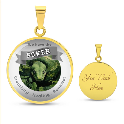 Snake - Power Animal Affirmation Necklace - Creativity Healing Renewal - More Than CharmsMore Than Charms