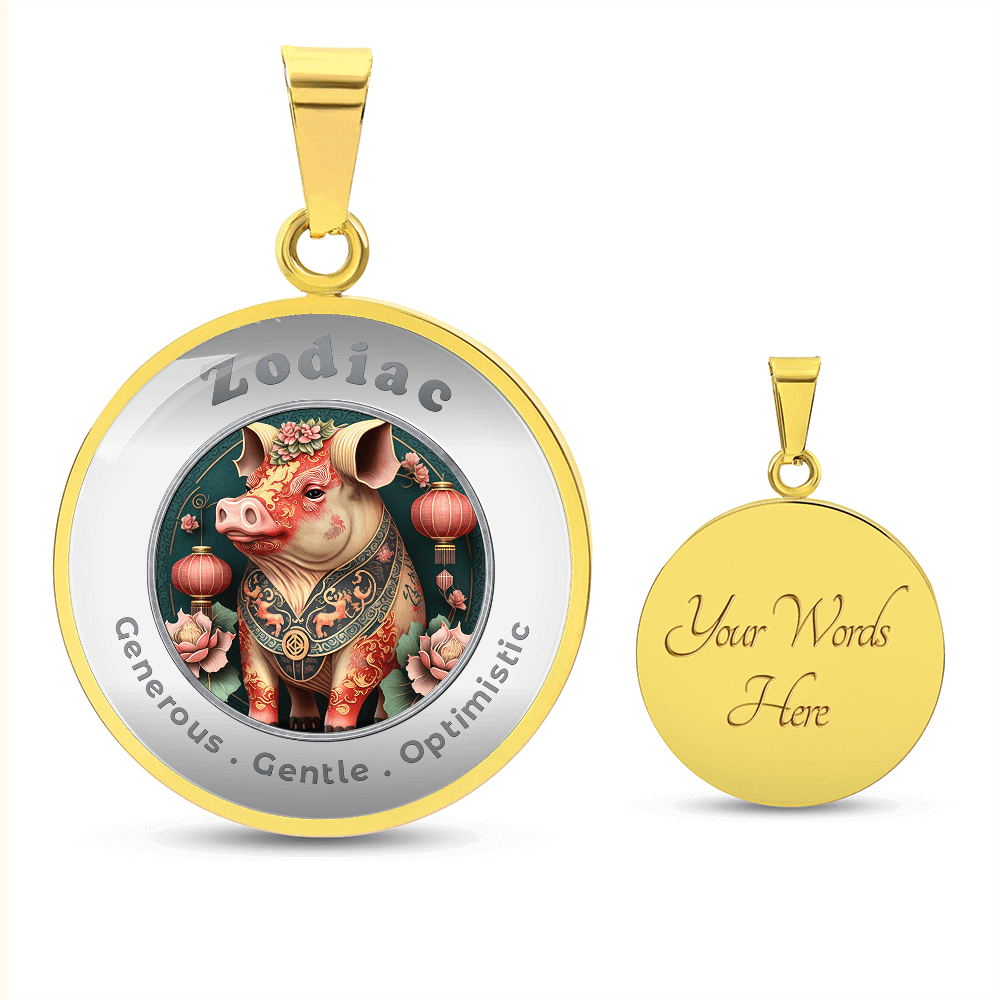 Pig - Chinese Zodiac - Affirmation Necklace - More Than CharmsMore Than Charms