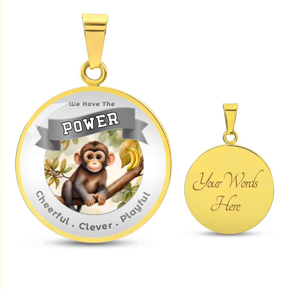 Monkey - Power Animal Affirmation Necklace - Cheerful Clever Playful- More Than CharmsMore Than Charms