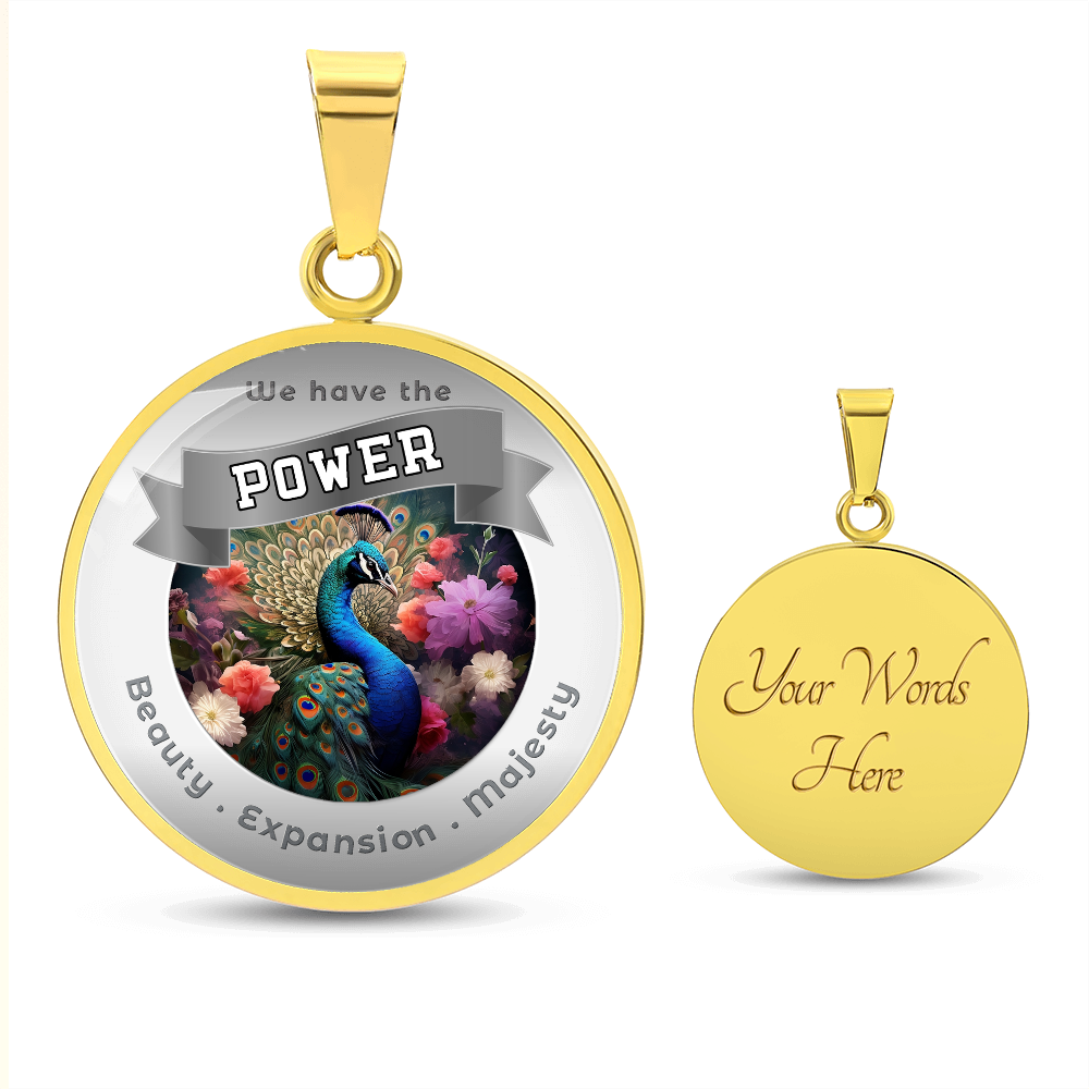 Peacock - Power Animal Affirmation Necklace - Beauty Expansion Majesty - More Than CharmsMore Than Charms