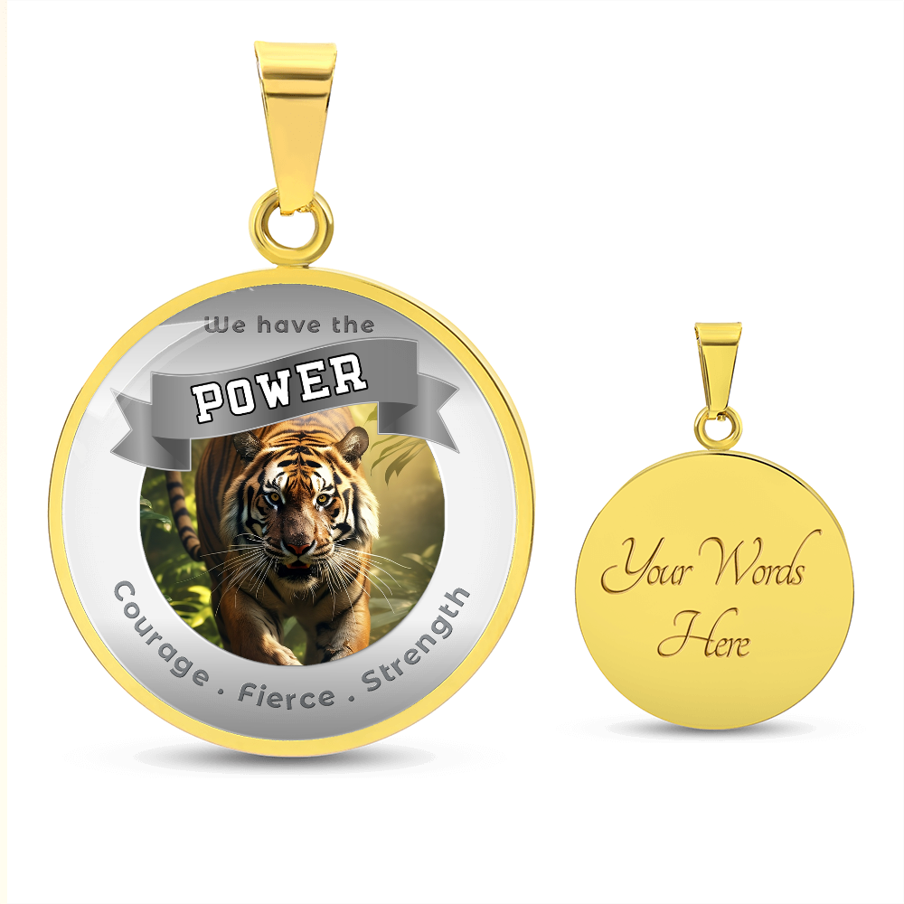 Tiger 2 - Power Animal Affirmation Necklace - Courage Fierce Strength- More Than CharmsMore Than Charms