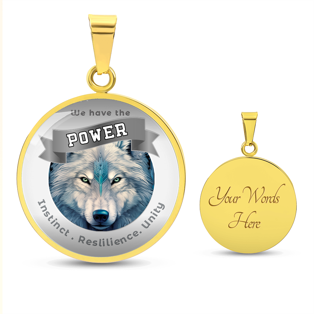 Wolf - Power Animal Affirmation Necklace - Instinct Residence Unity - More Than CharmsMore Than Charms