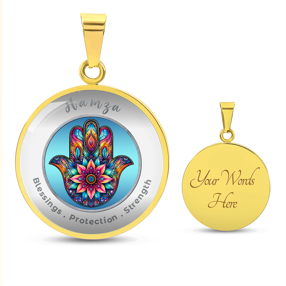 Hamsa - Protection Strength Blessings. - Affirmation Necklace - More Than CharmsMore Than Charms