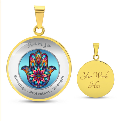 Hamsa - Protection Strength Blessings. - Affirmation Necklace - More Than CharmsMore Than Charms