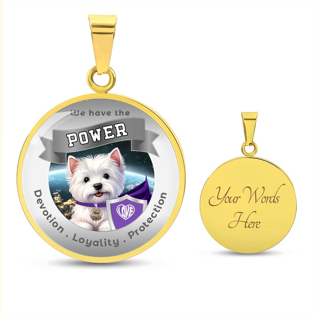 West Highland Terrier - Super Hero - Westie Dog Power Animal Affirmation Necklace - More Than CharmsMore Than Charms
