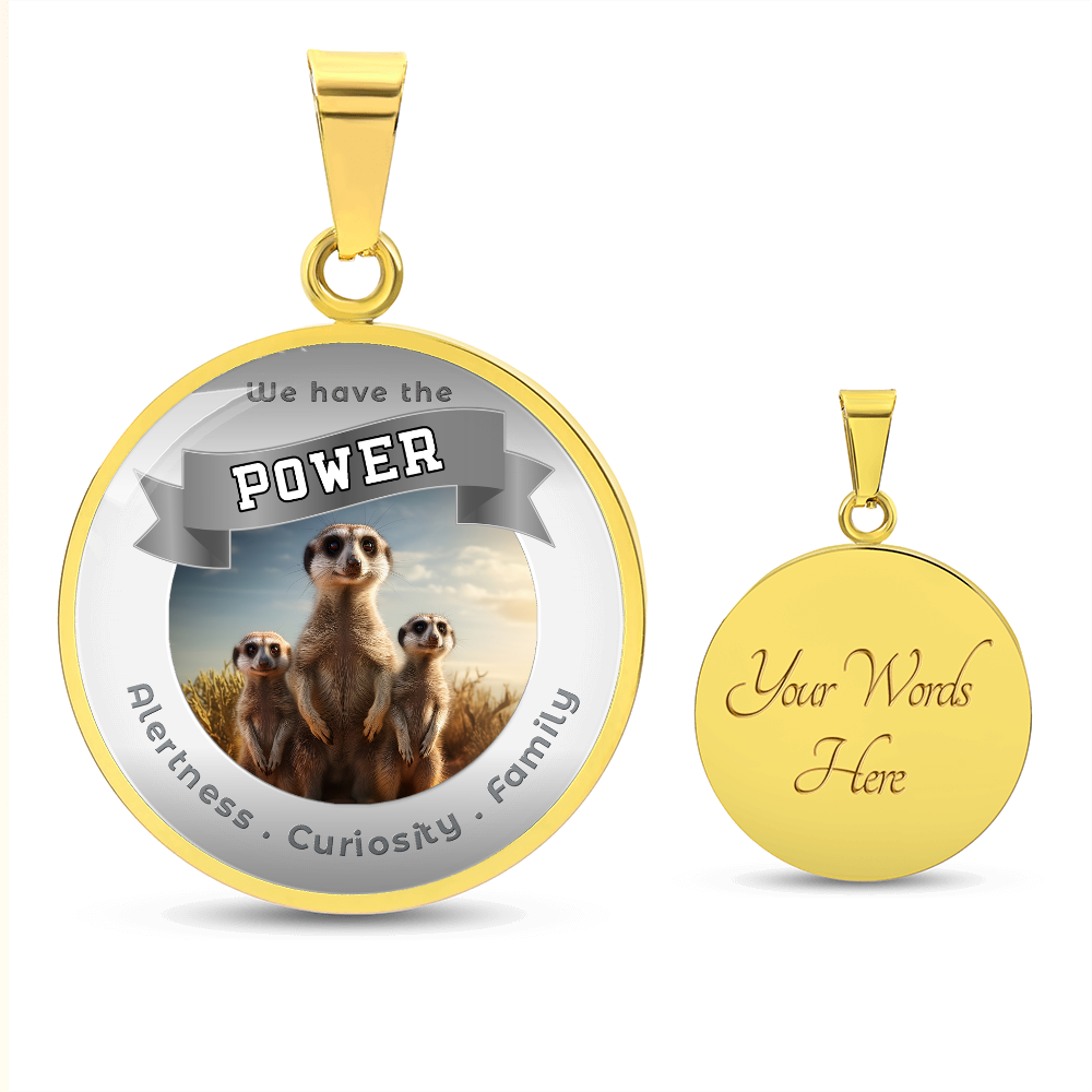 Meercat - Power Animal Affirmation Necklace - Alertness Curiosity Family- More Than CharmsMore Than Charms