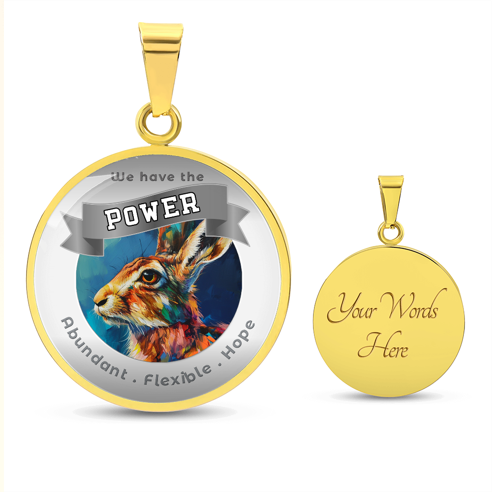 Rabbit - Power Animal Affirmation Necklace - Abundant Flexible Hope - More Than CharmsMore Than Charms