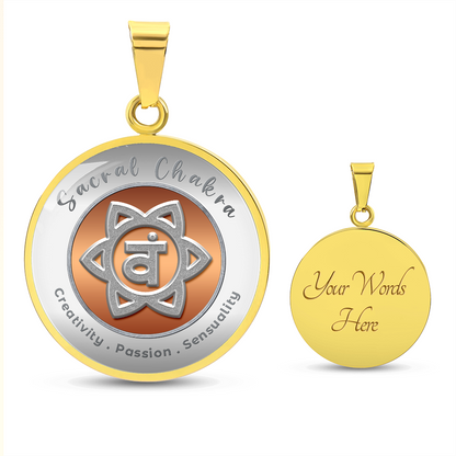 Sacral Chakra - Creativity Passion Sensuality - Affirmation Necklace - More Than CharmsMore Than Charms