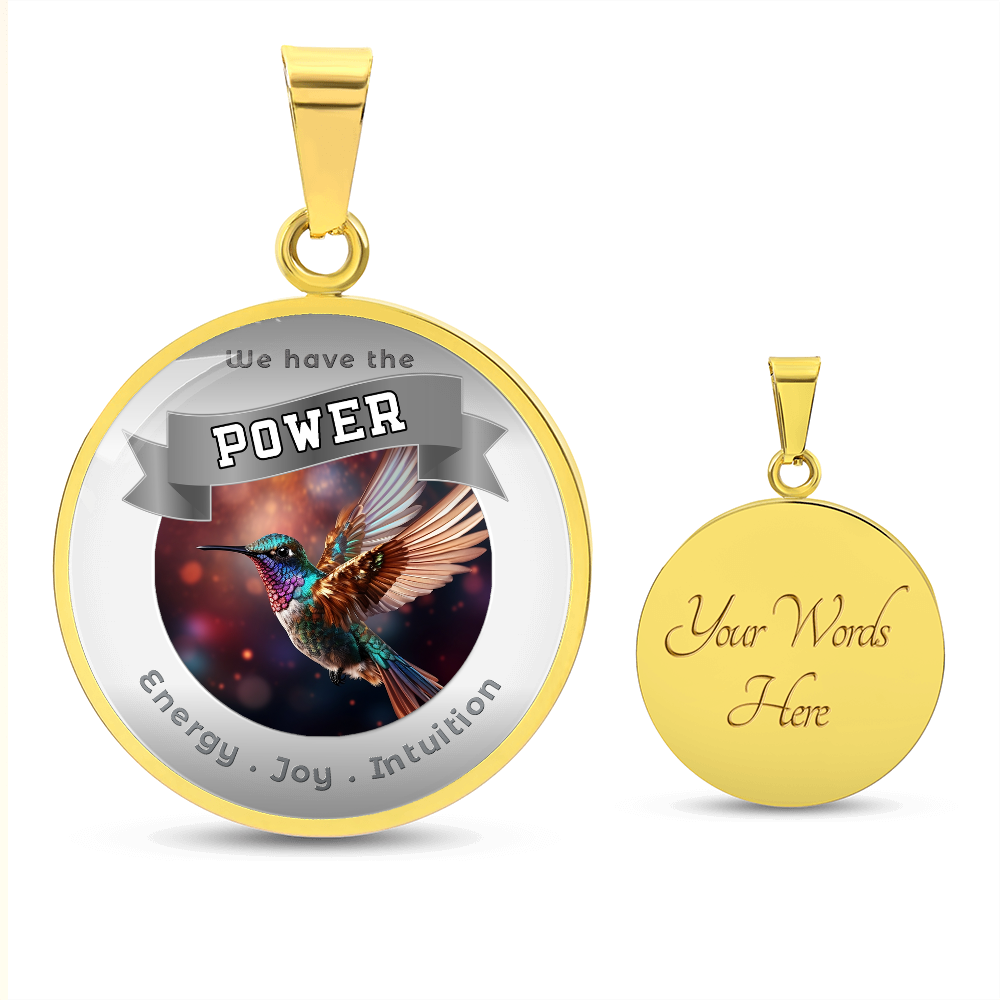 Hummingbird - Power Animal Affirmation Necklace -- Energy Joy Intuition - More Than CharmsMore Than Charms
