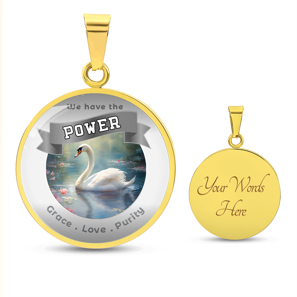 Swan - Power Animal Affirmation Necklace - Grace Love Purity - More Than CharmsMore Than Charms