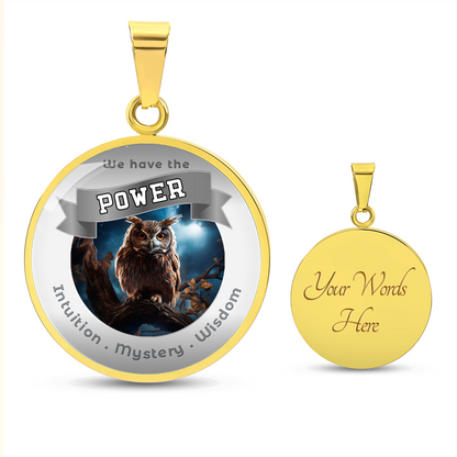 Owl - Power Animal Affirmation Necklace - Intuition Mystery Wisdom- More Than CharmsMore Than Charms
