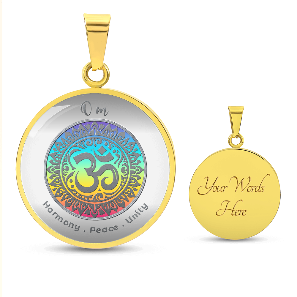 Om - Harmony Peace Unity - Affirmation Necklace - More Than CharmsMore Than Charms
