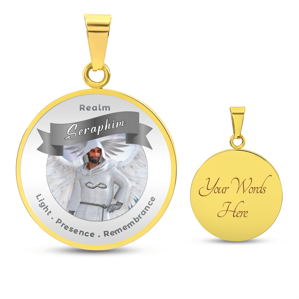 Seraphim - Angelic Realm Affirmation Necklace For Remembrance, Presence & Light- More Than CharmsMore Than Charms