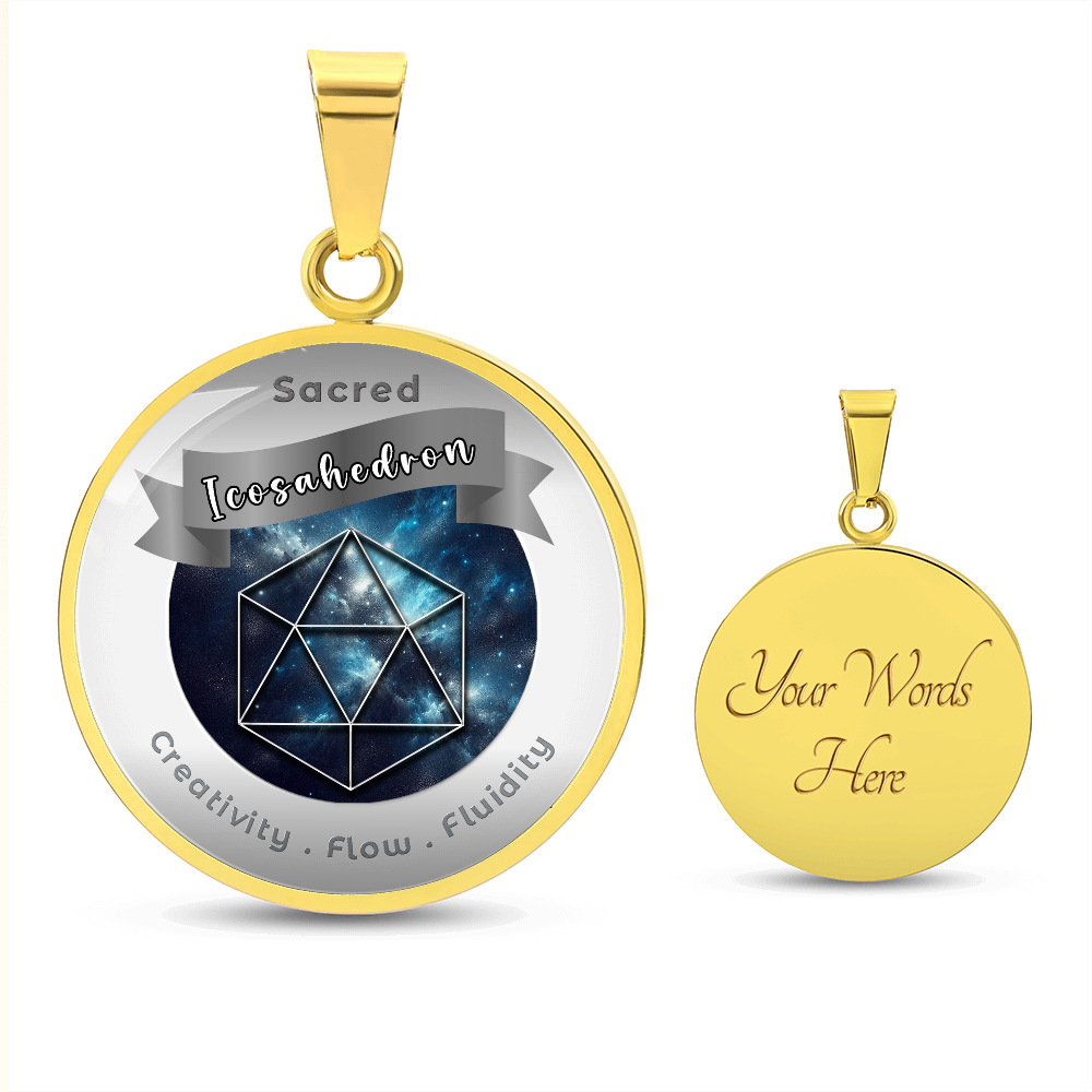 Icosahedron - Fluidity Healing Intuition - Affirmation Necklace - More Than CharmsMore Than Charms