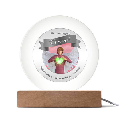 USB Circle Acrylic LED Light -  Archangel Chamuel