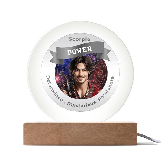 USB Circle Acrylic LED Light -  Divine Masculine Scorpio