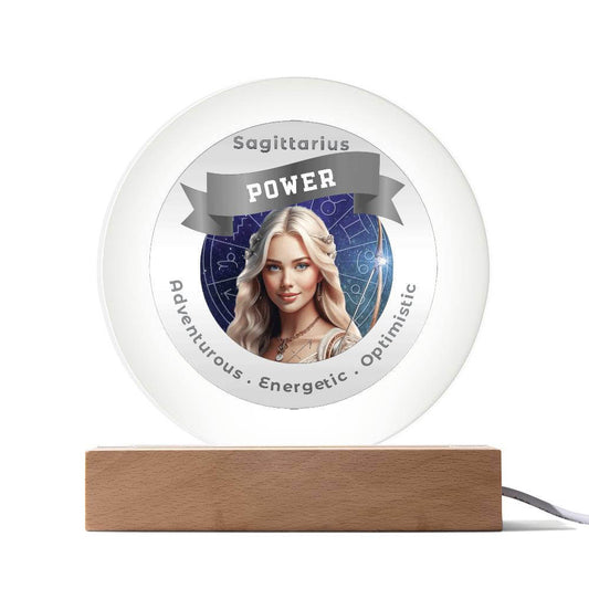USB Circle Acrylic LED Light -  Divine Feminine Sagittarius