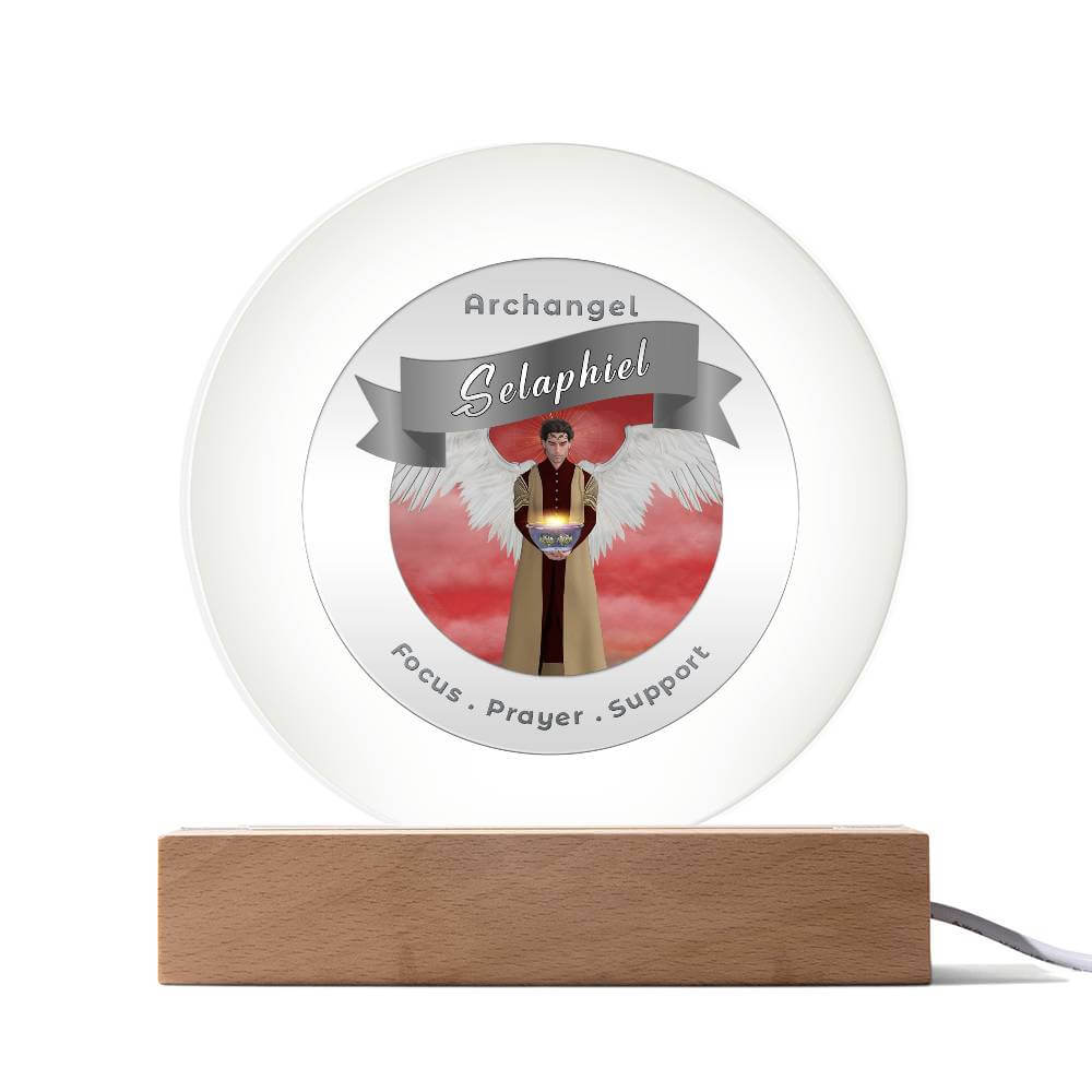 USB Circle Acrylic LED Light - Archangel Selaphiel