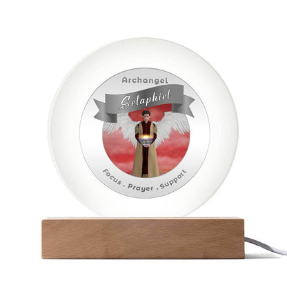 USB Circle Acrylic LED Light - Archangel Selaphiel