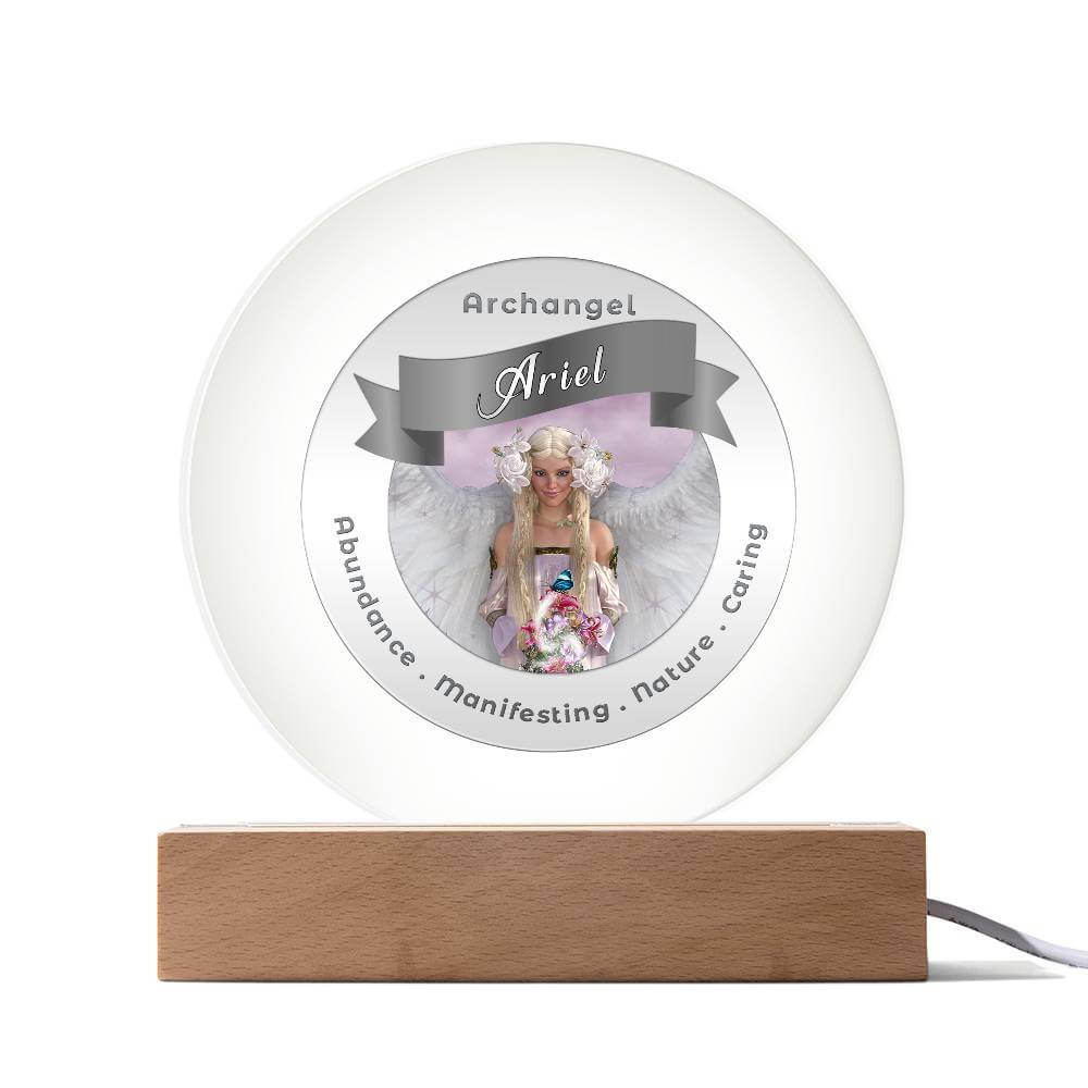 USB Circle Acrylic LED Light  - Archangel Ariel