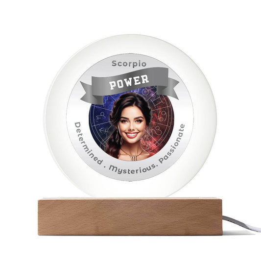 USB Circle Acrylic LED Light -  Divine Feminine Scorpio