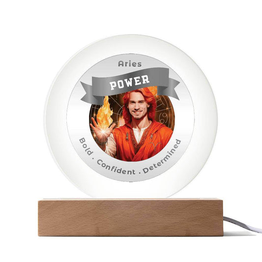 USB Circle Acrylic LED Light -  Divine Masculine Aries