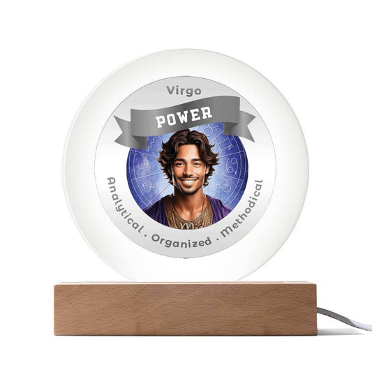 USB Circle Acrylic LED Light -  Divine Masculine Virgo