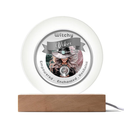 USB Circle Acrylic LED Light -  Witchy  Vibes - Blond