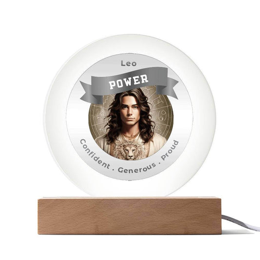 USB Circle Acrylic LED Light -  Divine Masculine Leo