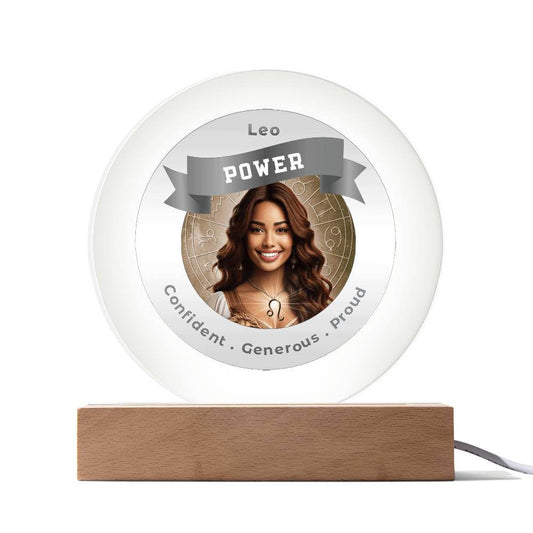 USB Circle Acrylic LED Light -  Divine Feminine Leo