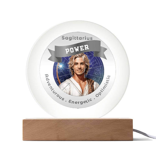 U USB Circle Acrylic LED Light -  Divine Masculine Sagittarius