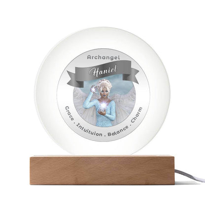 USB Circle Acrylic LED Light -  Archangel Haniel