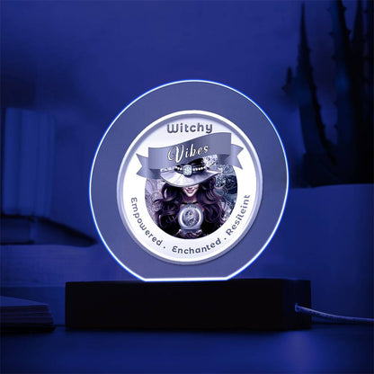 USB Circle Acrylic LED Light -  Witchy  Vibes - Brown