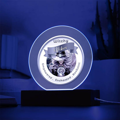 USB Circle Acrylic LED Light -  Witchy  Vibes - Blond