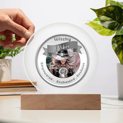 USB Circle Acrylic LED Light -  Witchy  Vibes - Blond